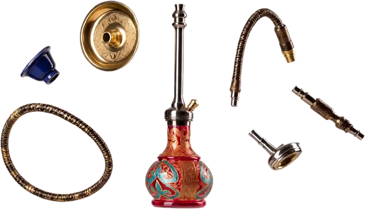 A hookah in parts